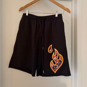 Urban Outfitters Black Flame Graphic Shorts